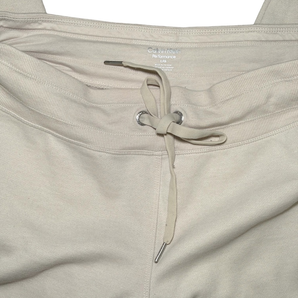 Calvin Klein Cream Track Pants - Picture 3 of 4
